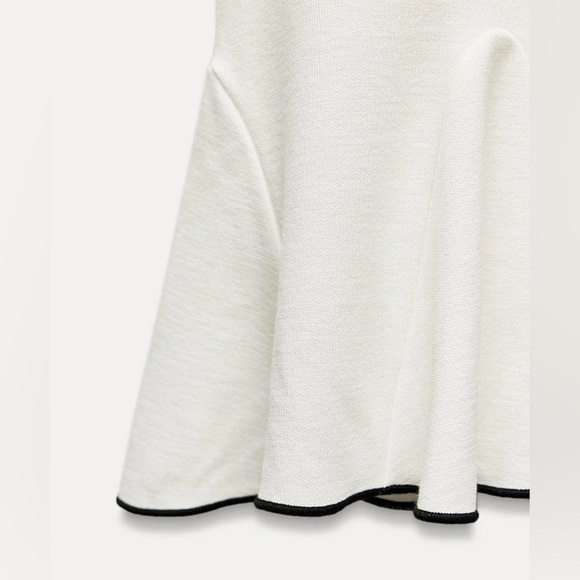 NWT. Zara White Viscose Blend Godet Short Dress. Size S. - Picture 6 of 11